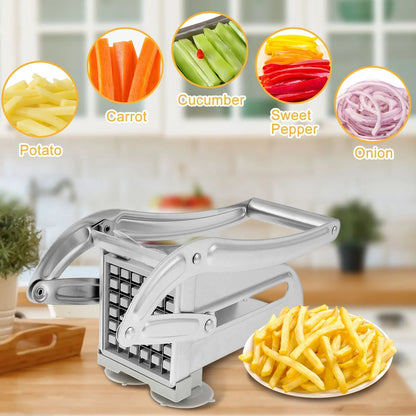 Potato Chipper Stainless Steel Potato Slicer Multifunct Vegetable Fruit Chipper