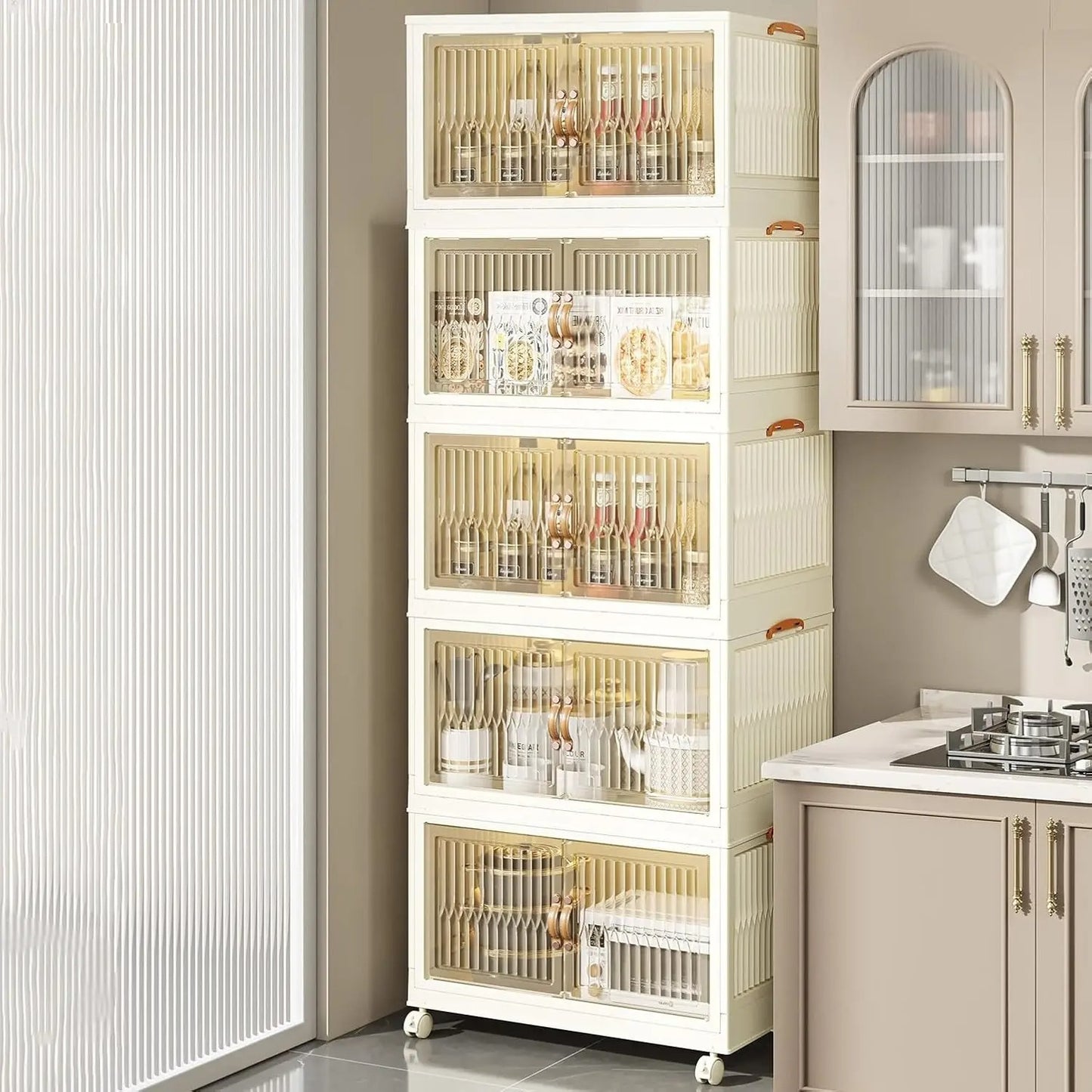 5 Tier Stackable Storage Cabinet