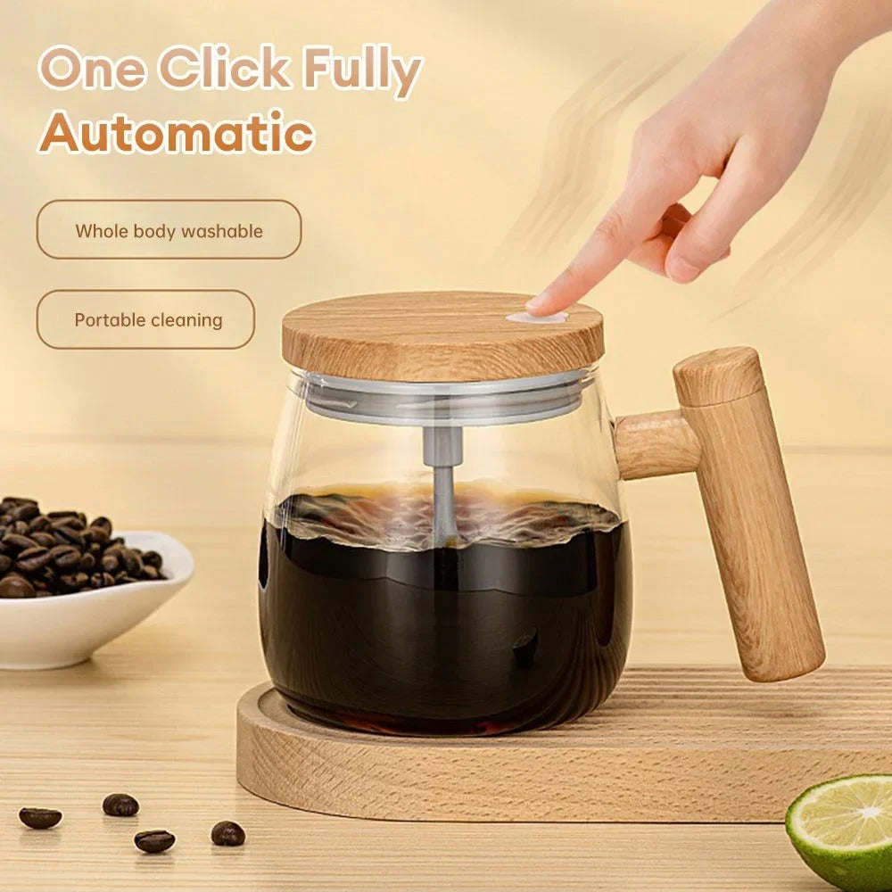 Automatic Self Stirring Cup 400ml Self Mixing Coffee Mug Glass Waterproof