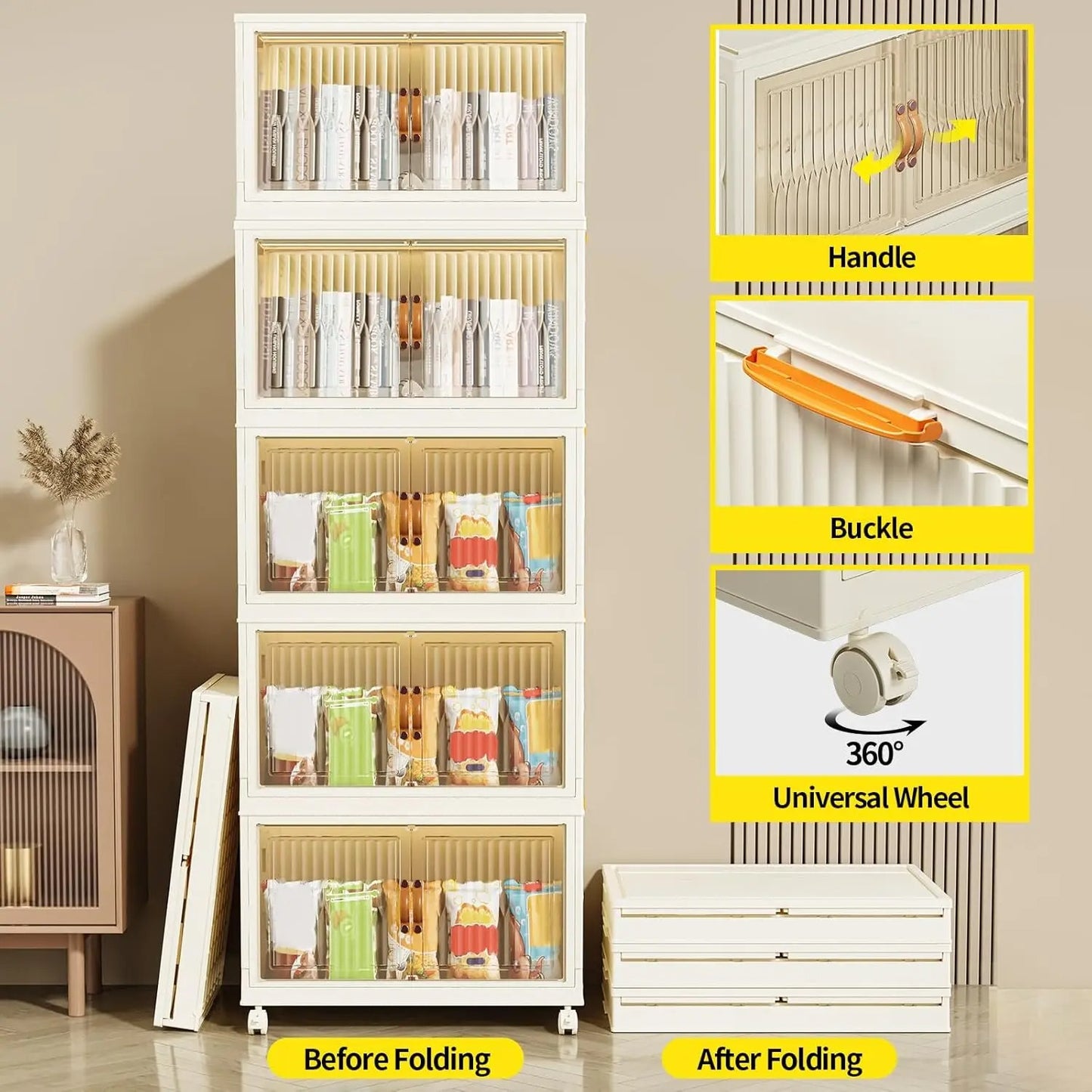 5 Tier Stackable Storage Cabinet