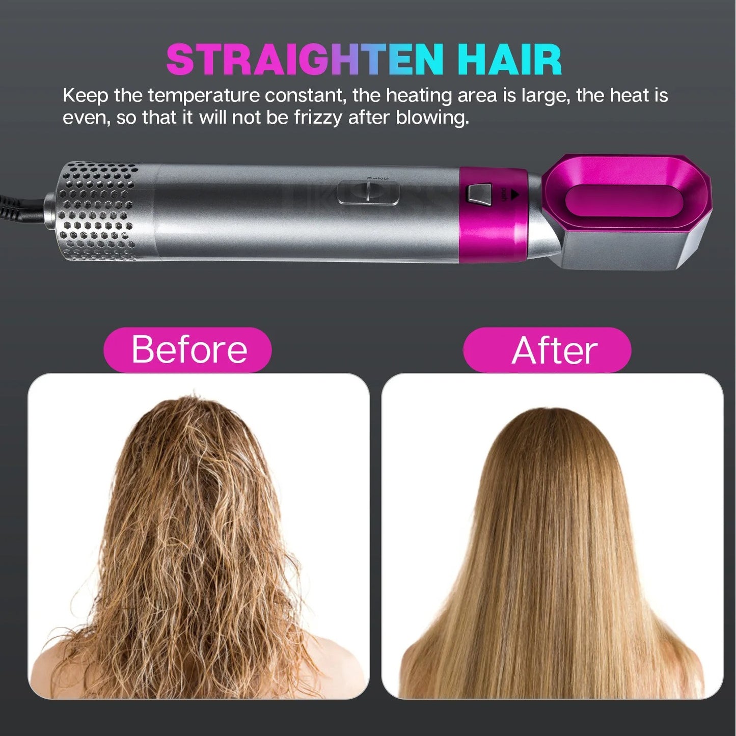 5-in-1 Hot Air Brush | Blow Dry, Curl, Straighten & Style with Ease