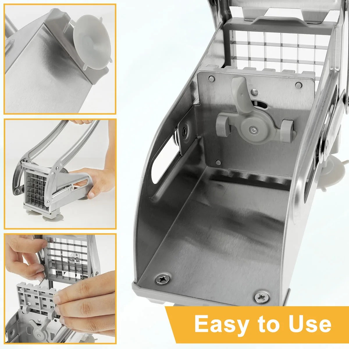 Potato Chipper Stainless Steel Potato Slicer Multifunct Vegetable Fruit Chipper