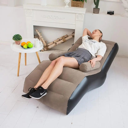 Folding Lazy Sofa,Inflatable Lounge Chair Thickened Durable Folds